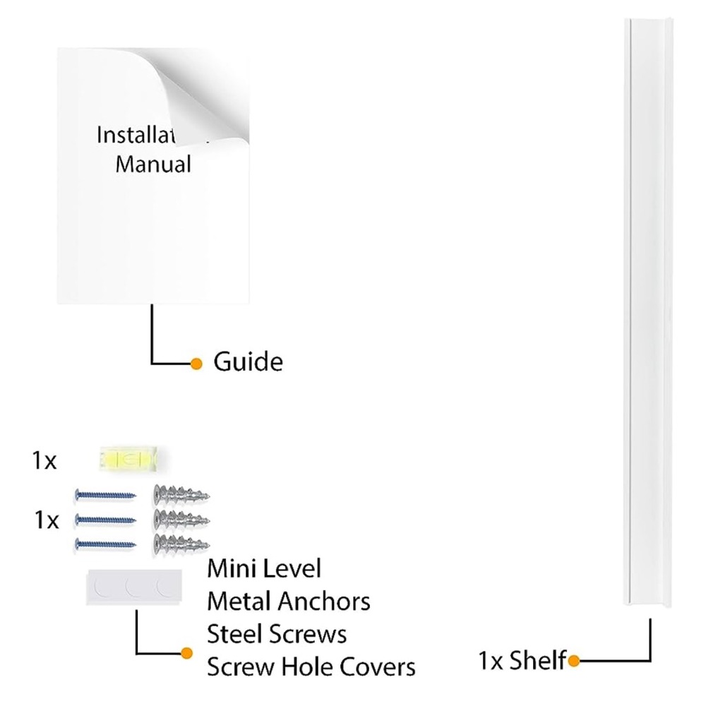 Wallniture Boston 46 Inch White Wall Shelf for Picture Frames - Picture 8 of 9